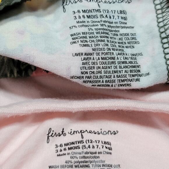2 Pc First Impressions Top & Matching Pants Pink & Floral "Wild Flower" - 3-6M - Picture 5 of 5